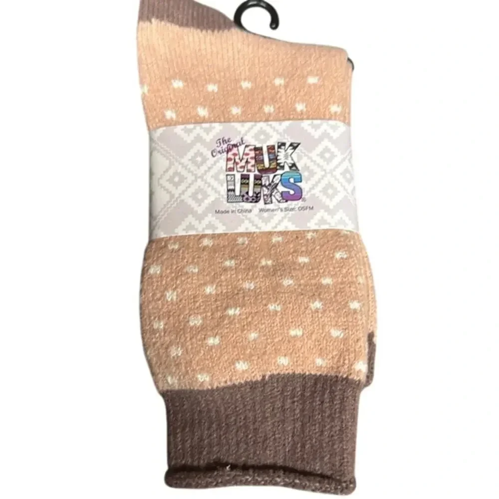 Women's New The Original Muk Luks Socks Style 23002‎ 602-Pink Size OSFM